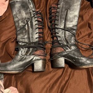 Freebird Black Heeled Combat Boots